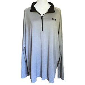 Under Armour heat gear gray 1/4 zip long sleeved top